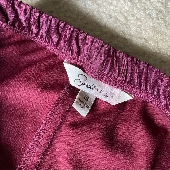 Speechless Maroon Textured Strap Dress with Rose Sz S - Picture 3 of 4